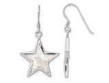 Mother of Pearl Star Dangle Earrings in Sterling Silver